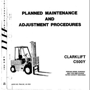 Clark C500Y Maintenance Manual PMA-391