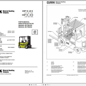 Clark CDP CGP 16 - 20 S 9124 Parts Manual 4349236