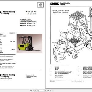 Clark CEM 20 - 35 6761 Parts Manual 4340310