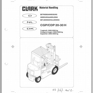 Clark CGP CDP 20 - 30 H 8895 Operator Manual OI-747 GEF