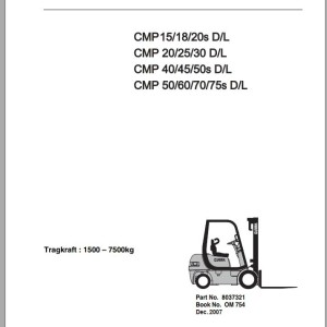 Clark CMP 15 - 75s D L Operator Manual 8037321 OM 754