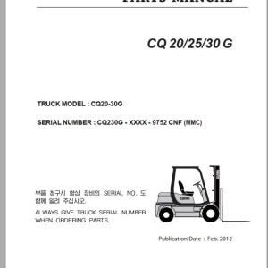 Clark CQ 20 25 30 G CQ230G 9752 CNF Parts Manual