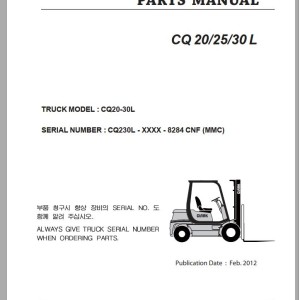 Clark CQ 20 25 30 L CQ230L 8284 CNF Parts Manual