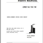 Clark CRX 14 15 18 CRX148 9658 KF Parts Manual 8099429