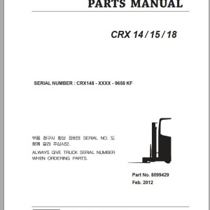 Clark CRX 14 15 18 CRX148 9658 KF Parts Manual 8099429