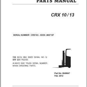 Clark CTX 10 13 CRX103 9657 KF Parts Manual 8049647