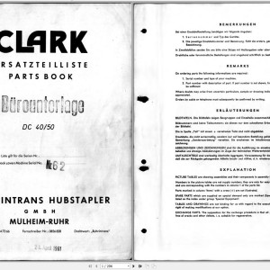 Clark DC 40 50 Parts Manual