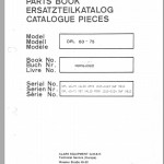 Clark DPL 60 - 75 LOT 5810 Parts Manual 920936 - 00275