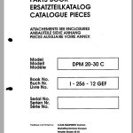 Clark DPM 20 - 30 C Parts Manual I-256-12 GEF