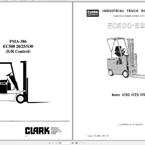Clark EC500 20 25 S30 Planned Maintenance & Adjustment Procedures PMA-386