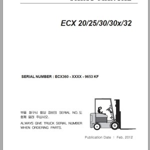 Clark ECX 20 25 30 30x 32 ECX360 9653 KF Parts Manual