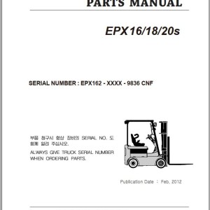 Clark EPX 16 18 20s EPX162 9836 CNF Parts Manual