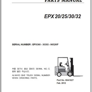 Clark EPX 20 25 30 32 EPX360 9652KF Parts Manual 8041027