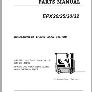 Clark EPX 20 25 30 32 EPX360 9837 CNF Parts Manual