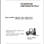 Clark FX CMP 50 - 75s D CMP570D 9590 9686 KF Parts Manual 8034704