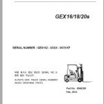 Clark GEX 16 18 20s GEX162 9679 KF Parts Manual 8066389