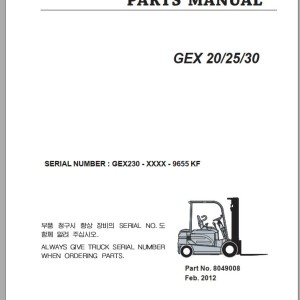 Clark GEX 20 25 30 GEX230 9655 KF Parts Manual 8049008