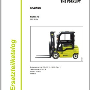Clark GEX18 - GEX20s Cabin Parts Manual 4581114 PB-EU117