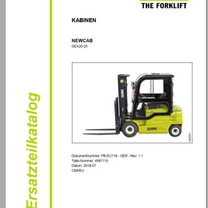 Clark GEX20 - GEX25 Cabin Parts Manual 4581115 PB-EU118