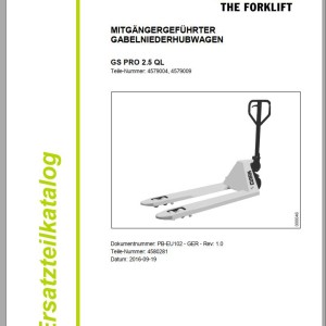 Clark GS PRO 2.5 QL 4579004 4579009 Parts Manual 4580281 PB-EU102