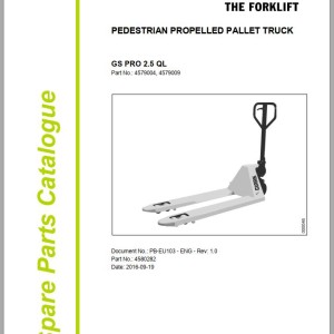 Clark GS PRO 2.5 QL 4579004 4579009 Parts Manual 4580282 PB-EU103
