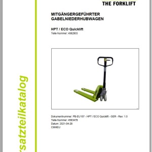 Clark HPT ECO Quicklift 4582803 Parts Manual 4583478 PB-EU158