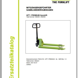 Clark HPT PREMIUM Quicklift 4582481 4582482 Parts Manual 4583441 PB-EU153