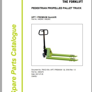 Clark HPT PREMIUM Quicklift 4582481 4582842 Parts Manual 4583475 PB-EU156