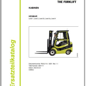 Clark Level 1 - Level 4 Cabin Parts Manual 4581111 PB-EU114