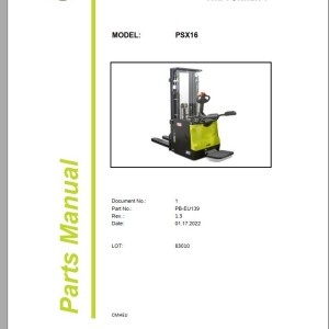 Clark PSX16 83010 Parts Manual PB-EU139