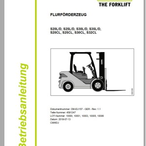 Clark S20 - S32 L D CL 10000 - 10006 Operator Manual 4581247 OM-EU157