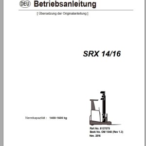 Clark SRX 14 16 Operator Manual 8137075 OM 1048