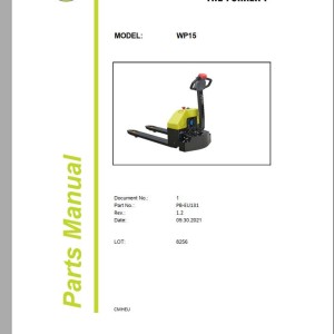 Clark WP15 8256 Parts Manual PB-EU131