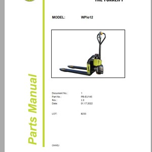Clark WPio12 8233 Parts Manual PB-EU145