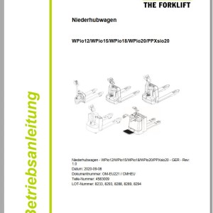 Clark WPio12 - WPio20 PPXsio20 8233 - 8294 Operator Manual 4583009 OM-EU221