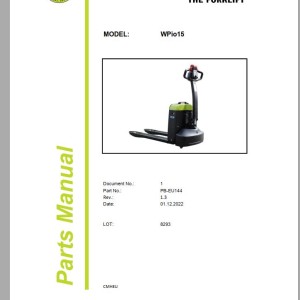 Clark WPio15 8293 Parts Manual PB-EU144