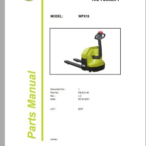 Clark WPX18 8257 Parts Manual PB-EU140