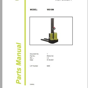 Clark WS10M 8269 Parts Manual PB-EU134