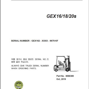 Clark GEX16/18/20s Parts Manual 8066389