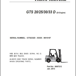 Clark GTS20/25/30/33 D (DI Engine) Parts Manual 8087212