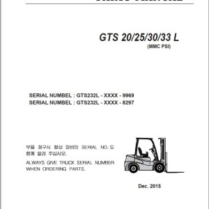 Clark GTS20/25/30/33 L (MMC PSI) Parts Manual