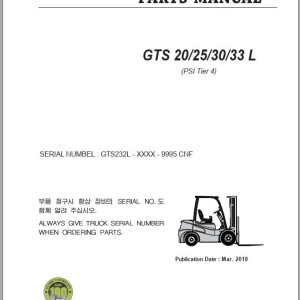 Clark GTS20/25/30/33 L (PSI Tier 4) Parts Manual