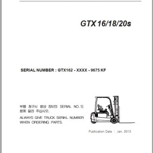 Clark GTX16/18/20s Parts Manual