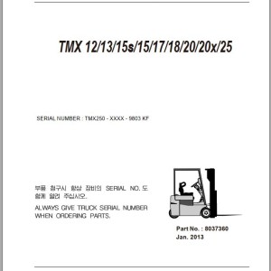 Clark TMX12/13/15s/15/17/18/20/20x/25 Parts Manual 8037360