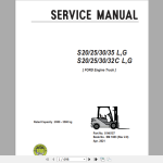 Clark S20L S20G S25L S25G S30L S30G S35L S35G Service Manual 8146157