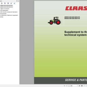 CLAAS ARION 640 630 620 610 600 A19 Operators Assembly Technical Repair Manual