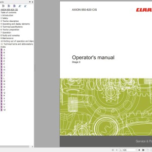 CLAAS AXION 850-820 NRC B02 Assembly Operators Technical Manual