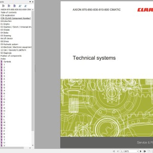 CLAAS AXION 880-810 CMATIC Stage V A51 Operators Assembly Technical Repair Manual