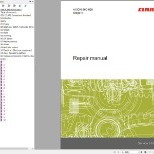 CLAAS AXION 960-920 A64 Operators Assembly Technical Repair Manual