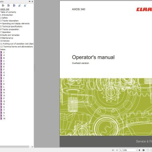 CLAAS AXOS 340-310 A22 Operators Assembly Technical Repair Manual
